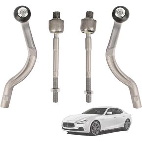 Inner Outer Tie Rod End Kit Compatible with Maserati Ghibli Base S SQ4 Q4, Quattroporte S SQ4 GTS 2014 2015 2016 Left & Right 4PCS Replace 673000005 673000006