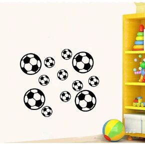 LZYMSZ 12PCS Soccer Ball Football Wall Decal Sticker, Removable Soccer Wall Decoration, Available in 2 Sizes DIY Sticker Mural Sets for Kids Rooms Bedroom Living Room Playroom Soccer Fans Home Decor