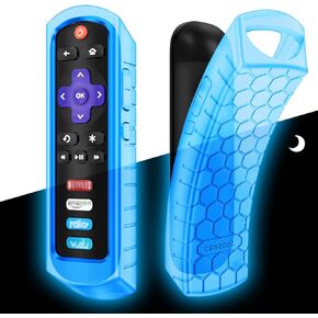Fintie Protective Case for Roku Steaming Stick 3600R, TCL Roku TV RC280 RC282 Remote - CaseBot (Honey Comb Series) Light Weight (Anti Slip) Shock Proof Silicone Remote Controller Cover, Black