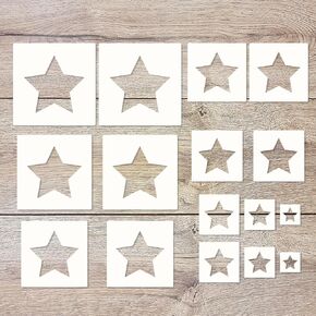 Large Star Stencil for Painting, Star Template Stencil in Different Sizes 5 Point Star Template for Fabric Walls Arts Paper Home Decoration(16 PCS) in Kuwait