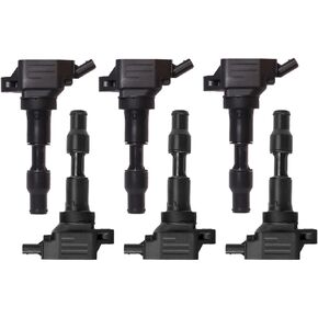 ENA Set of 6 Front Rear Ignition Coil Compatible with Kia Hyundai Genesis Sedona Sorento Stinger G70 G90 3.3L G80 Palisade Replacement for UF844 UF863