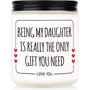 Daughter Gifts - Handmade Lavender Natural Soy Wax Candle, Gifts for Daughter from Mom, Dad, Daughter Birthday Gift