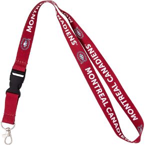 Desert Cactus Montréal Canadiens Lanyard NHL National Hockey League مفاتيح السيارة معرف شارة حامل سلسلة المفاتيح مشبك قابل للفصل (الحبل 2 - أحمر)