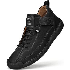 Men’s Walking Shoes Leather Shoes for Men Adjustable Slip On Sneakers Mens Fashion Shoes Comfortable Handmade Casual Sneakers