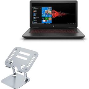 BoxWave Stand and Mount Compatible with HP Omen (17.3 in) - Executive VersaView Laptop Stand, Ergonomic Adjustable Metallic Laptop Stand - Metallic Silver