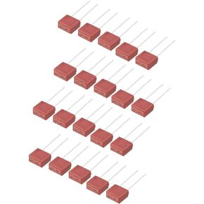 uxcell 20Pcs DIP Mounted Miniature Square Slow Blow Micro Fuse T2.5A 2.5A 250V Red
