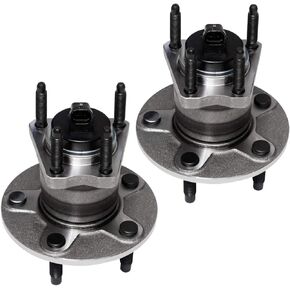 Rear Wheel Hub and Bearing Assembly Compatible With Chevrolet Cobalt HHR Malibu Pontiac G6 Saturn Aura (5 Stud Hub 4-Wheel ABS Models) AUQDD 512285 x2 (Pair) [5 Lug W/ABS]