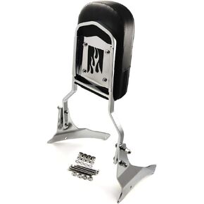 HTTMT MT135-F-CD Chrome Flame Fire Backrest Sissy Bar Compatible with 2005-2012 Suzuki Boulevard M50 VZ800 C50 VL800 C50T VL800T C50C VL800C 2001-2004 Suzuki Intruder Volusia 800 VL800