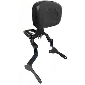 Adjustable Sissy Bar Multi-Purpose Driver Passenger Backrest Pad for Kawasaki Vulcan 1700 Vaquero 2010-2024 (Black)