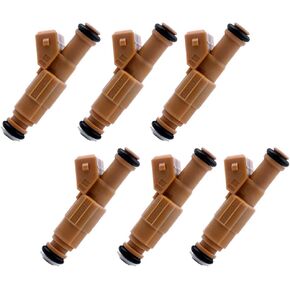 SCITOO Fuel Injectors Kits, 4 Hole New OEM Yellow 0280155700 Fuel Injector fit 89-98 for Jeep for Cherokee 93-98 for Jeep for Grand for Cherokee 91-98 for Jeep for Wrangler(Set of 6)