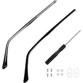 TEHAUX 1 Pair Glasses Replacement Temple, Metal Eyeglass Replacement Arm Eyeglass Arms Legs Replacement Glasses Temple Black Eyeglasses Arms Legs Sunglasses Arm Glasses Repair Kit, Black