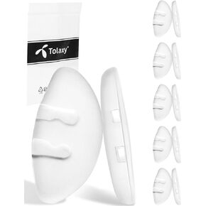 12 Pairs Plug-in Eyeglass Nose Pads, 15mm Clear 'D Shape' Replacement Nose Pieces, Anti-Slip Soft Silicone Nose Bridge Pads