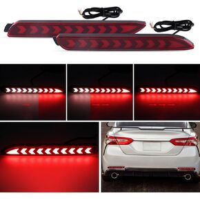 LED Reflector Rear Bumper Tail Lights Brake Stop Lamp for Toyota Camry 06-14,11-17 Sienna,09-12 Venza as Tail, Brake & Rear Fog Lamps