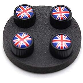 for Mini Cooper Tires Rim 4pcs Valve Caps Case Decor Cover (Black CK)