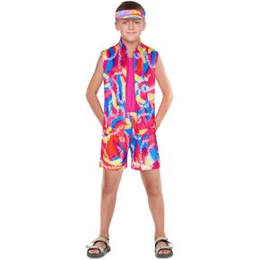 Kids Boys 80s Workout Costume Movie Inspired Retro Sports Outfits Full Set Halloween Suit
