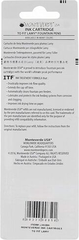 MONTEVERDE Ink Cartridge for Lamy Fountain Pens, Black, 5 Pack (L302BK) in Saudi Arabia