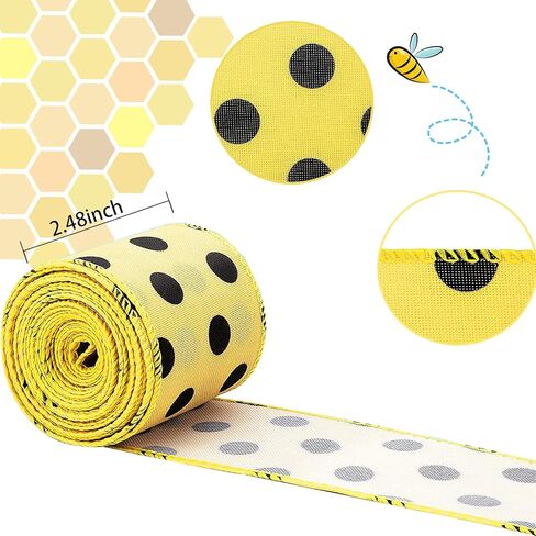 12 ياردة نحل العسل الشريط نقطة خط الحرير حافة كبيرة النحل الحرفية الديكور ديكور الحفلات ، فيونكات شعر ، صياغة وخياطة in Kuwait