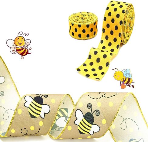 12 ياردة نحل العسل الشريط نقطة خط الحرير حافة كبيرة النحل الحرفية الديكور ديكور الحفلات ، فيونكات شعر ، صياغة وخياطة in Kuwait