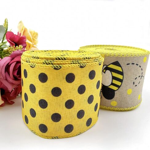 12 ياردة نحل العسل الشريط نقطة خط الحرير حافة كبيرة النحل الحرفية الديكور ديكور الحفلات ، فيونكات شعر ، صياغة وخياطة in Kuwait