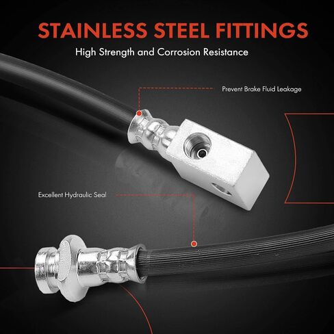 A-Premium Rear Center Brake Hydraulic Hose Compatible with Select Nissan Models - Frontier 1998-2004, Titan 2004-2009, RWD - Replace# 462108B410 in Saudi Arabia