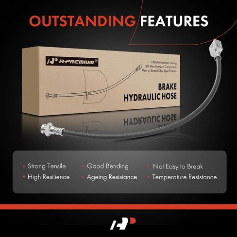 A-Premium Rear Center Brake Hydraulic Hose Compatible with Select Nissan Models - Frontier 1998-2004, Titan 2004-2009, RWD - Replace# 462108B410 in Saudi Arabia