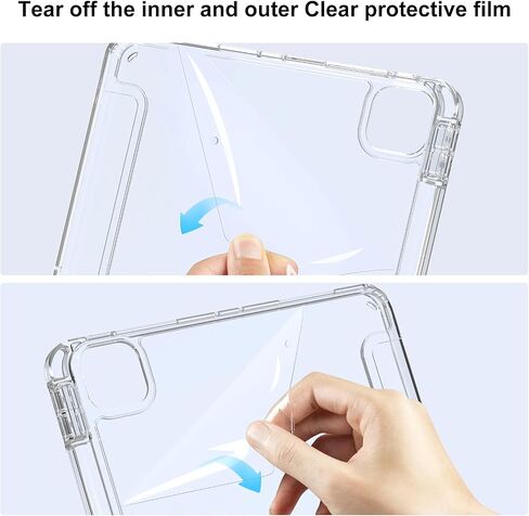 Aoub Crystal Case for iPad Pro 11 inch 4th/3rd Generation 2022/2021, Hard Clear Back with Pencil Holder, Auto Sleep/Wake Support Pencil Wireless Charging, for iPad 11" Pro 2nd 1st 2020 2018 - Gray in Saudi Arabia