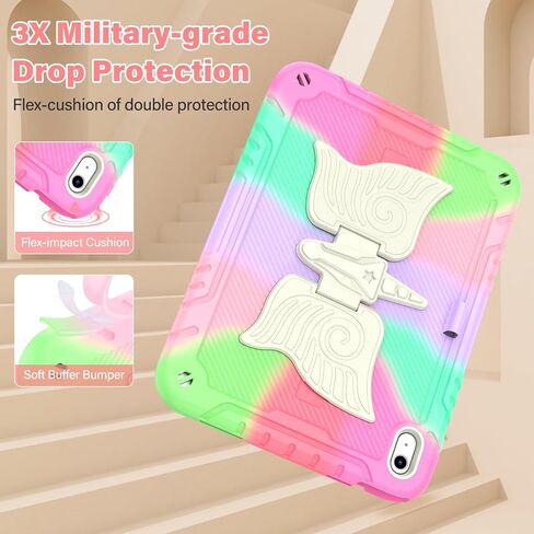 TOMORRY for iPad (A16) 11th Generation 11 Inch 2025/iPad 10th Generation Case 10.9 Inch 2022 with Tempered Glass Screen Protector,Unicorn Stand,Shoulder Strap,for iPad 10 Case Kids Girls (Colorful) in Kuwait