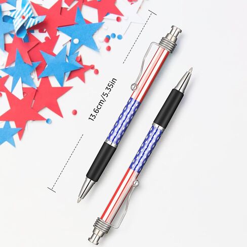 Tenare 64 Pcs American Flag Ballpoint Pen USA Patriotic Themed 1.0 mm Black Ink Independence Day Gel Ink Pen for Writing and Signing, Home School Office Supplies Party(Patriotic) in Saudi Arabia