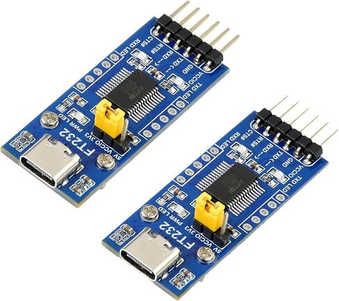 FT232 USB to UART TTL Module USB-C Connector Compatible 3.3V/5V Logic Level, Supports Mac OS, Linux, Android, Wince, Windows 7/8/8.1/10/11 (2pcs Pack) in Saudi Arabia