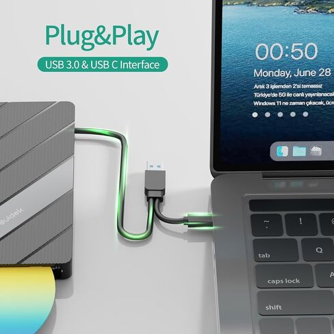 External CD DVD Drive for Laptop, DVD Player Portable CD/DVD +/-RW Burner 8 in 1 USB 3.0 USB C Hub with SD/Micro SD Card Reader Compatible with Laptop Desktop Mac PC Windows Linux in Saudi Arabia