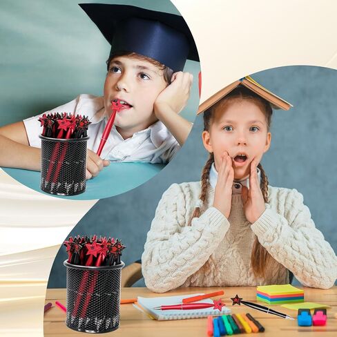 110 Pcs Graduation Ballpoint Pens Star Graduation Pens Bulk Party Favors Gifts Graduation Gifts Pens for Students Teacher School Office Supplies (Black,Red) in Saudi Arabia