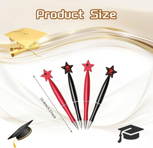 110 Pcs Graduation Ballpoint Pens Star Graduation Pens Bulk Party Favors Gifts Graduation Gifts Pens for Students Teacher School Office Supplies (Black,Red) in Saudi Arabia
