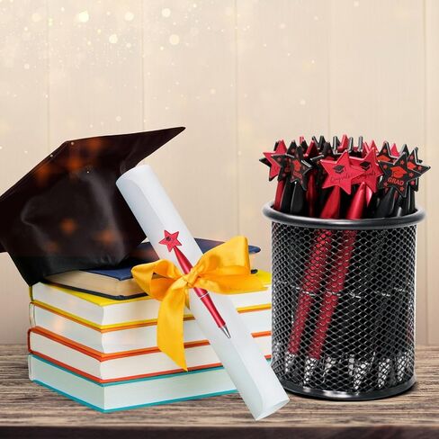 110 Pcs Graduation Ballpoint Pens Star Graduation Pens Bulk Party Favors Gifts Graduation Gifts Pens for Students Teacher School Office Supplies (Black,Red) in Saudi Arabia