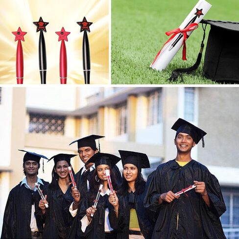 110 Pcs Graduation Ballpoint Pens Star Graduation Pens Bulk Party Favors Gifts Graduation Gifts Pens for Students Teacher School Office Supplies (Black,Red) in Saudi Arabia