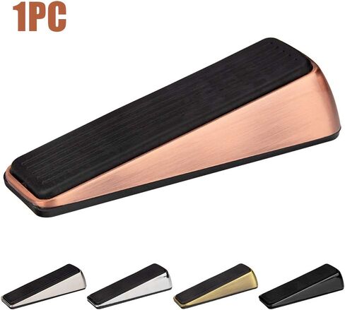 Xiaokeis Door Stopper, Premium Quality Zinc and Rubber Door Stoppers Wedge, Door Stops for Bottom of Door, Sturdy and Stackable Door Stop, Suitable for Any Door, Any Floor(Rose Gold) in Saudi Arabia