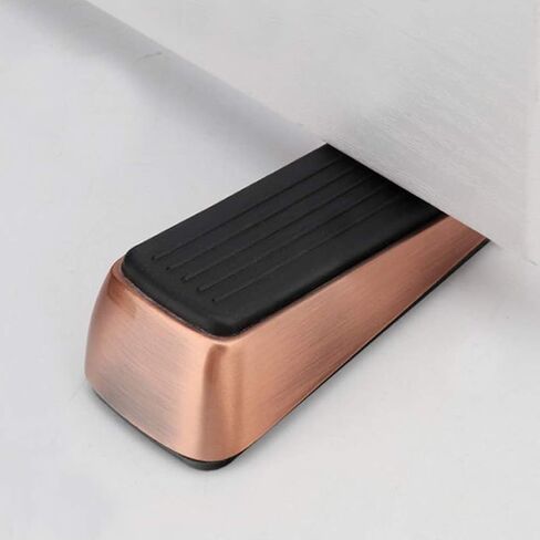 Xiaokeis Door Stopper, Premium Quality Zinc and Rubber Door Stoppers Wedge, Door Stops for Bottom of Door, Sturdy and Stackable Door Stop, Suitable for Any Door, Any Floor(Rose Gold) in Saudi Arabia
