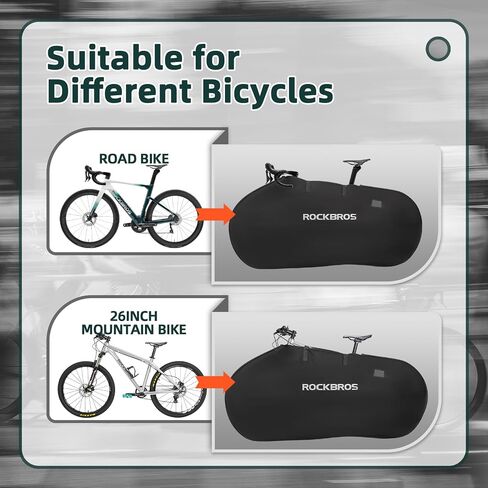 ROCKBROS Bike Travel Bag for Transportation Travel Outdoor Indoor Bike Storage Bag Anti-dust Waterproof Bike Covers for 26 inch Mountain Bike Road Bike in Saudi Arabia