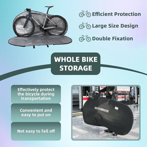 ROCKBROS Bike Travel Bag for Transportation Travel Outdoor Indoor Bike Storage Bag Anti-dust Waterproof Bike Covers for 26 inch Mountain Bike Road Bike in Saudi Arabia
