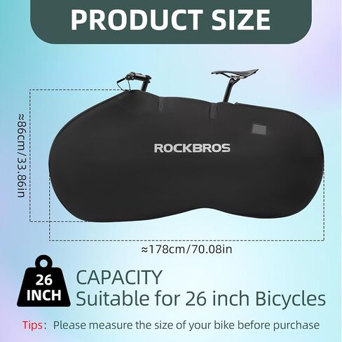 ROCKBROS Bike Travel Bag for Transportation Travel Outdoor Indoor Bike Storage Bag Anti-dust Waterproof Bike Covers for 26 inch Mountain Bike Road Bike in Saudi Arabia