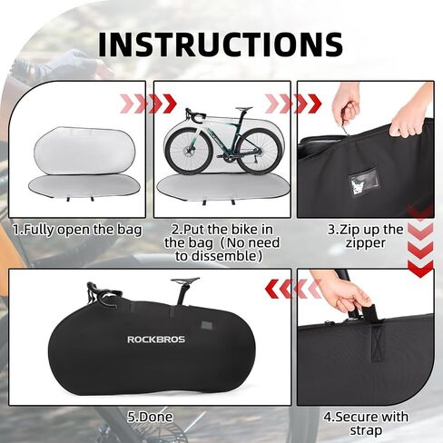 ROCKBROS Bike Travel Bag for Transportation Travel Outdoor Indoor Bike Storage Bag Anti-dust Waterproof Bike Covers for 26 inch Mountain Bike Road Bike in Saudi Arabia