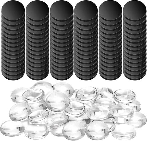 Ceramic Magnets for Craft Fridge Refrigerator Magnets with Transparent Glass Cabochons Round Disc Ferrite Ceramic Magnets for DIY Fridge Craft Making Magnet with Adhesive Backing in Saudi Arabia