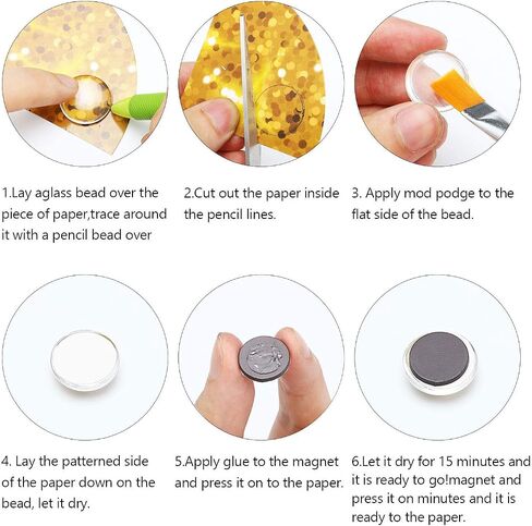 Ceramic Magnets for Craft Fridge Refrigerator Magnets with Transparent Glass Cabochons Round Disc Ferrite Ceramic Magnets for DIY Fridge Craft Making Magnet with Adhesive Backing in Saudi Arabia