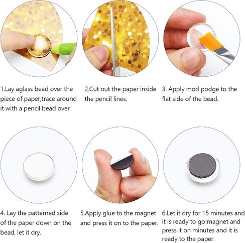 Ceramic Magnets for Craft Fridge Refrigerator Magnets with Transparent Glass Cabochons Round Disc Ferrite Ceramic Magnets for DIY Fridge Craft Making Magnet with Adhesive Backing in Saudi Arabia