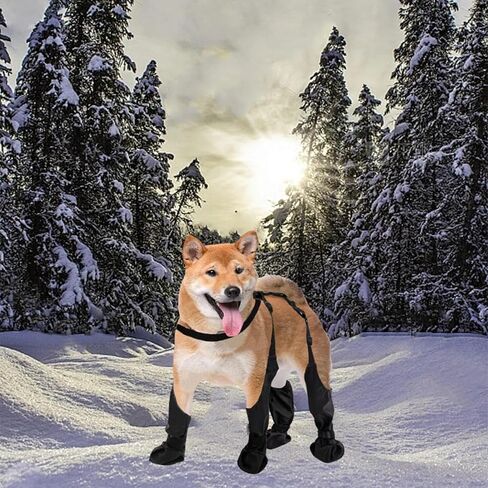 Boots for Dogs, Dog Paw Boot Waterproof Dog Boots Anti-Slip Dog Shoes, Dog Paw Protector for Small Medium Dogs, Dirty-Proof Dog Booties with Auxiliary Strap for Snow Day Outdoor Walking (Small) in Saudi Arabia