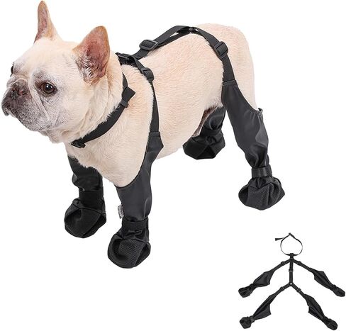 Boots for Dogs, Dog Paw Boot Waterproof Dog Boots Anti-Slip Dog Shoes, Dog Paw Protector for Small Medium Dogs, Dirty-Proof Dog Booties with Auxiliary Strap for Snow Day Outdoor Walking (Small) in Saudi Arabia