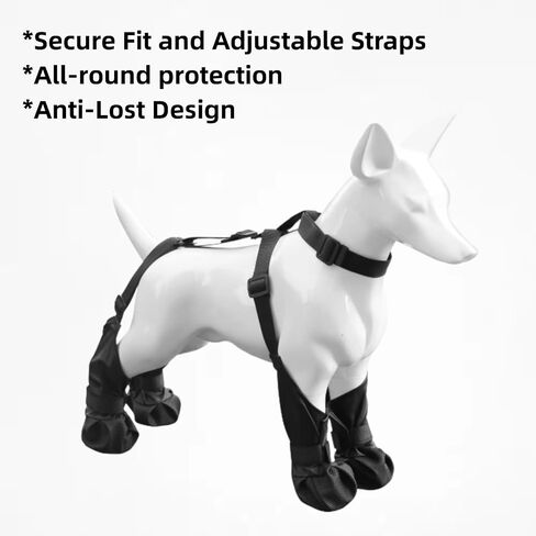 Boots for Dogs, Dog Paw Boot Waterproof Dog Boots Anti-Slip Dog Shoes, Dog Paw Protector for Small Medium Dogs, Dirty-Proof Dog Booties with Auxiliary Strap for Snow Day Outdoor Walking (Small) in Saudi Arabia