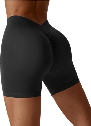 ABOCIW Workout Shorts for Women Seamless V Back Scrunc Butt Gym Shorts Tummy Control High Waist Booty Yoga Shorts in Saudi Arabia