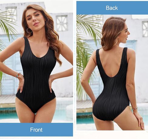 JASAMBAC One Piece Swimsuit for Women Sexy U Neck Low Back Solid Tummy Control Swimwear Slimming Bathing Suit in Saudi Arabia
