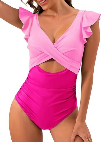 One Piece Swimsuit Women Tummy Control 2024 Bikini Swimsuit Cutout for Women Bathing suit for women in Saudi Arabia
