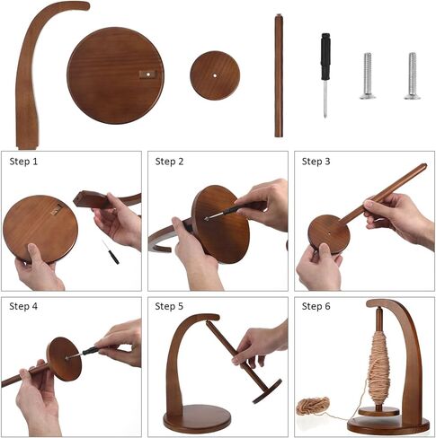 COHEALI Yarn Holder for Knitting and Crocheting: Wooden Yarn Spinner, Crochet Yarn Holder Spinner Dispenser for Knitting Lovers, Crocheters, Knitters in Saudi Arabia